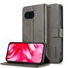 Custodia a libro in pelle di vitello con texture LC.IMEEKE per Google Pixel 9a (grigio)