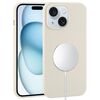 Custodia per iPhone 15 con copertura totale in silicone liquido MagSafe (bianco antico)