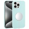 Custodia per iPhone 15 Pro Max in silicone liquido a copertura totale con MagSafe (ciano)
