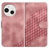 Custodia in pelle con cordino per telefono Sharp Aquos Sense9 con stampa a testa di elefante (rosa)