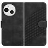 Custodia in pelle con cordino per telefono Sharp Aquos Sense9 con motivo a testa di elefante (nera)