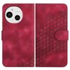 Custodia in pelle con cordino per telefono Sharp Aquos Sense9 con stampa a testa di elefante (rosso rosa)