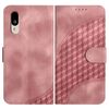 Custodia in pelle con cordino per telefono Sharp Basio Active 3 con stampa a testa di elefante (rosa)