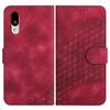 Custodia in pelle con cordino per telefono Sharp Basio Active 3 con stampa a testa di elefante (rosso rosa)