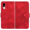 Custodia in pelle con cordino per telefono Sharp Basio Active 3 con stampa a testa di elefante (rossa)