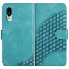 Custodia in pelle con cordino per telefono Sharp Basio Active 3 con stampa a testa di elefante (azzurro chiaro)