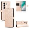 Custodia in pelle con trama a nido d'ape per Tecno Camon 40 Pro 4G / 5G (oro)