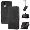 Custodia a libro in pelle con effetto pelle cubica per Sharp Basio Active 3 (nera)