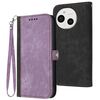 Custodia in pelle con cinturino a doppia piega e fibbia laterale per Sharp Aquos Sense9 (viola)