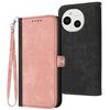 Custodia in pelle con cinturino a doppia piega e fibbia laterale per Sharp Aquos Sense9 (rosa)
