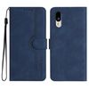 Per Sharp Basio Active 3 Custodia in pelle con motivo a cuore (blu reale)