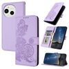 Custodia a libro in pelle con motivo a fiori di datura per Sharp Aquos Sense9 (viola)