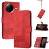 Custodia per telefono in pelle Flip Ultra Cubic Skin Feel per Redmi K80 Pro / Xiaomi Poco F7 (rossa)