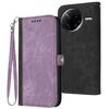 Custodia in pelle con cinturino a doppia piega e fibbia laterale per Redmi K80 / Xiaomi Poco F7 Pro (viola)