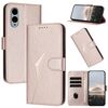 Custodia in pelle con fibbia a forma di triangolo per Fujitsu Arrows We2 (oro rosa)