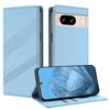 Custodia in pelle retrò con portafoglio multifunzionale in rilievo per Google Pixel 8 (azzurro chiaro)