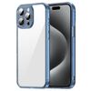 Custodia antiurto per iPhone 15 Pro Max in TPU ibrida per PC (blu trasparente)