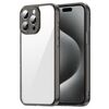 Custodia antiurto per iPhone 15 Pro in TPU ibrida per PC (nero trasparente)