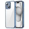 Custodia antiurto per iPhone 15 Plus in TPU ibrida per PC (blu trasparente)