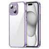 Custodia antiurto per iPhone 15 Plus in TPU ibrida per PC (viola trasparente)