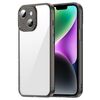 Custodia antiurto per iPhone 14 Plus in TPU ibrida per PC (nero trasparente)