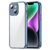 Custodia antiurto per iPhone 14 Plus in TPU ibrida per PC (blu trasparente)