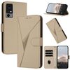 Custodia in pelle con fibbia a motivo triangolare per TCL 40 XE / 40 NxtPaper 5G (oro)
