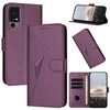 Custodia in pelle con fibbia a motivo triangolare per TCL 40 XE / 40 NxtPaper 5G (viola scuro)