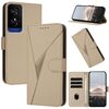 Custodia in pelle con fibbia e motivo triangolare per TCL 50 5G / 50 XE / 50 XE NXTpaper (oro)