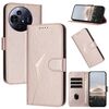 Custodia in pelle con fibbia e motivo triangolare per TCL 50 NxtPaper (oro rosa)