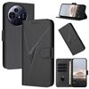 Custodia per telefono in pelle con fibbia e motivo triangolare per TCL 50 NxtPaper (nera)