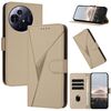 Custodia in pelle con fibbia e motivo triangolare per TCL 50 Pro NxtPaper (oro)