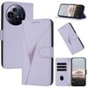 Custodia per telefono in pelle con fibbia e motivo triangolare per TCL 50 Pro NxtPaper (viola chiaro)