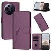 Custodia in pelle con fibbia e motivo triangolare per TCL 50 Pro NxtPaper (viola scuro)