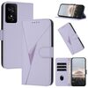 Custodia in pelle con fibbia a motivo triangolare per TCL 50 SE / 40 NxtPaper 4G (viola chiaro)