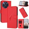 Custodia in pelle con fibbia e motivo triangolare per TCL 50 XL 5G / 50 XL NxtPaper (rossa)