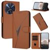 Custodia in pelle con fibbia e motivo triangolare per TCL 50 XL 5G / 50 XL NxtPaper (marrone)