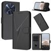 Custodia in pelle con fibbia e motivo triangolare per TCL 50 XL 5G / 50 XL NxtPaper (nera)
