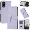 Custodia in pelle con fibbia a motivo triangolare per TCL 405/406/408 (viola chiaro)