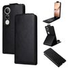 Custodia in pelle con chiusura magnetica verticale per vivo V50 Lite 5G con fibbia (nera)