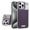 Custodia per telefono MagSafe in PC con supporto in fibra di carbonio senza cornice per iPhone 15 Pro Max (viola)