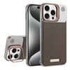 Custodia per telefono MagSafe in PC con supporto in fibra di carbonio senza cornice per iPhone 15 Pro Max (oro deserto)