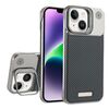Custodia per telefono MagSafe in PC con supporto in fibra di carbonio senza cornice per iPhone 14/13 (grigio titanio)
