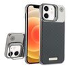 Custodia per telefono MagSafe in PC con supporto in fibra di carbonio senza cornice per iPhone 12/12 Pro (grigio titanio)