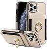 Custodia in pelle con cerniera verticale multifunzionale per iPhone 12/12 Pro (beige)