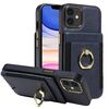 Custodia in pelle per iPhone 11 con anello multifunzione verticale e flip cover posteriore (blu scuro)