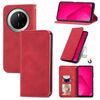 Custodia a libro magnetica in pelle con effetto retrò per Huawei Mate 70 (rossa)