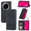 Custodia a libro magnetica in pelle con effetto pelle retrò per Huawei Mate 70 Pro (nera)