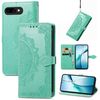 Custodia in pelle con stampa mandala floreale per Google Pixel 9a (verde)