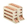 2 pezzi Organizzatore per uova da cucina a 4 strati Portauova per frigorifero Vassoio automatico a rotolamento Scatola anticaduta (giallo)
